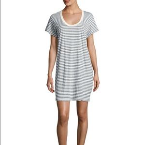 Current/Elliott
 The Slouchy Scoop-Neck T-Shirt Dress, Blue Stripe.